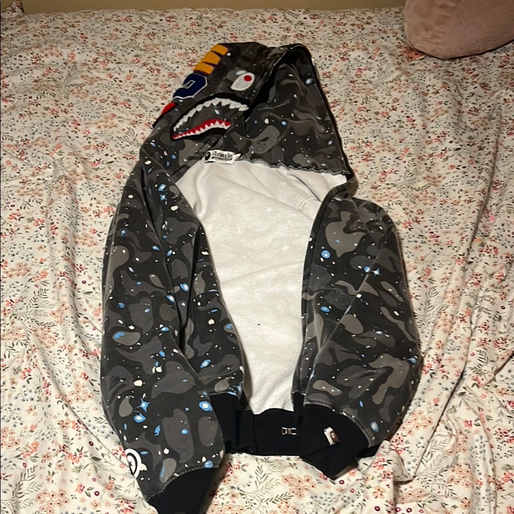 Camouflage Shark Hoodie with Colorful Accents